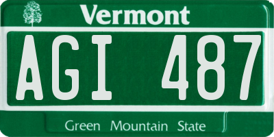 VT license plate AGI487