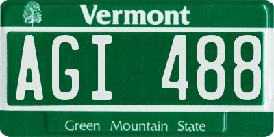 VT license plate AGI488