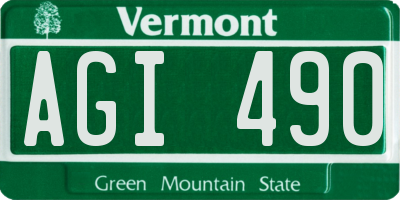 VT license plate AGI490