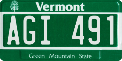 VT license plate AGI491