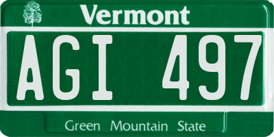 VT license plate AGI497