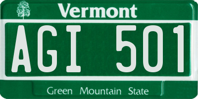 VT license plate AGI501