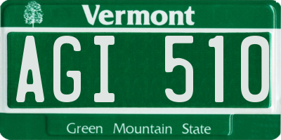 VT license plate AGI510