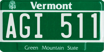 VT license plate AGI511
