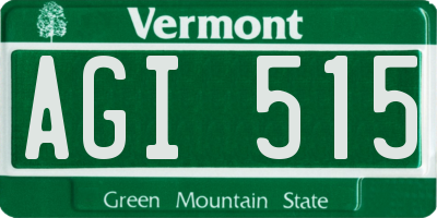 VT license plate AGI515