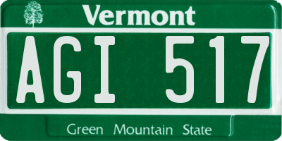 VT license plate AGI517