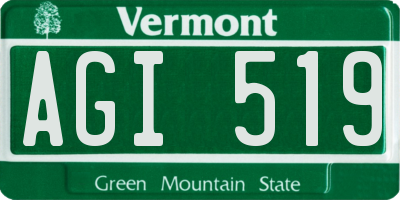VT license plate AGI519