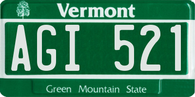 VT license plate AGI521