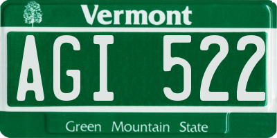 VT license plate AGI522