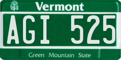 VT license plate AGI525