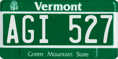 VT license plate AGI527
