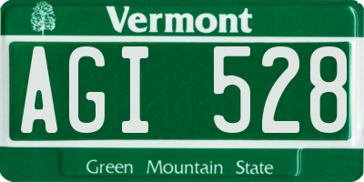 VT license plate AGI528