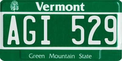 VT license plate AGI529