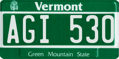 VT license plate AGI530