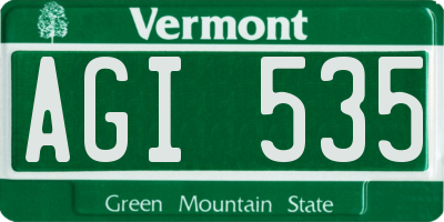 VT license plate AGI535