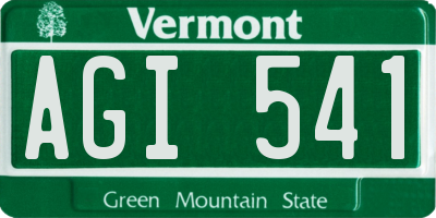 VT license plate AGI541