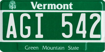 VT license plate AGI542