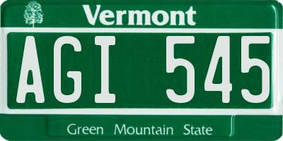 VT license plate AGI545