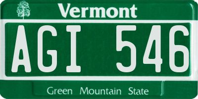 VT license plate AGI546