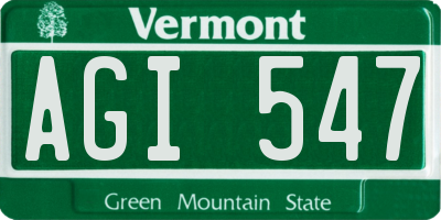 VT license plate AGI547