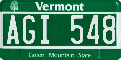 VT license plate AGI548