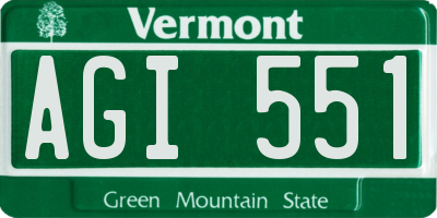 VT license plate AGI551