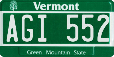 VT license plate AGI552