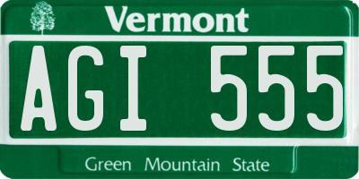 VT license plate AGI555