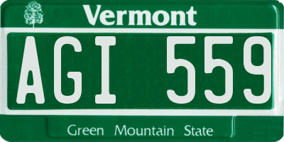 VT license plate AGI559