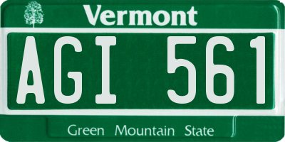 VT license plate AGI561
