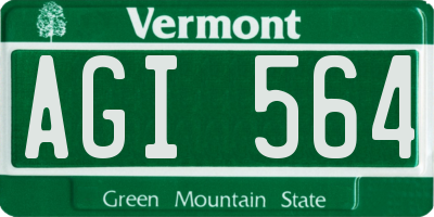 VT license plate AGI564