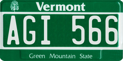 VT license plate AGI566
