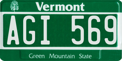 VT license plate AGI569