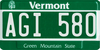 VT license plate AGI580