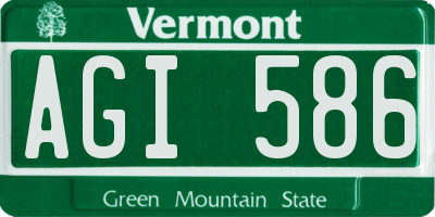 VT license plate AGI586