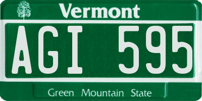 VT license plate AGI595