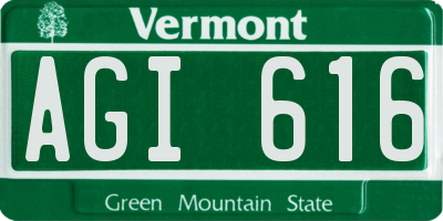 VT license plate AGI616
