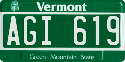 VT license plate AGI619