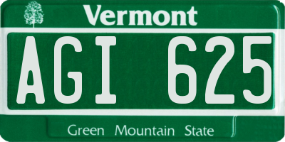 VT license plate AGI625