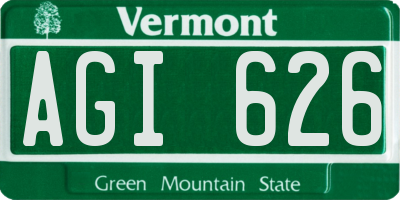 VT license plate AGI626