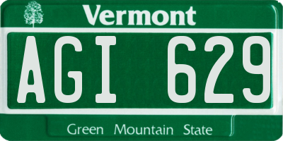 VT license plate AGI629