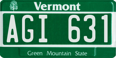 VT license plate AGI631