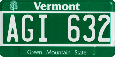 VT license plate AGI632