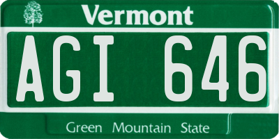 VT license plate AGI646
