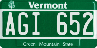 VT license plate AGI652
