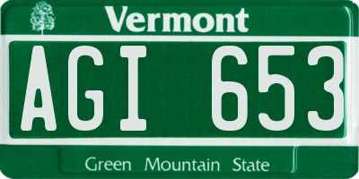 VT license plate AGI653