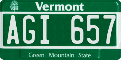 VT license plate AGI657