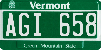VT license plate AGI658
