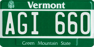 VT license plate AGI660