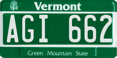 VT license plate AGI662